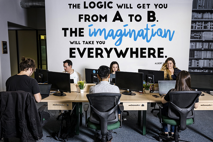 A co-working space at the DigitalOnUs offices in Mexico