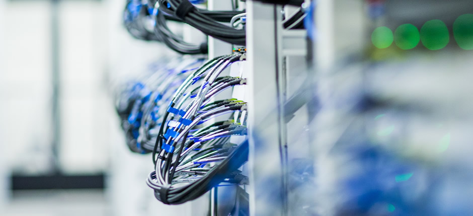 Close-up of data storage wires