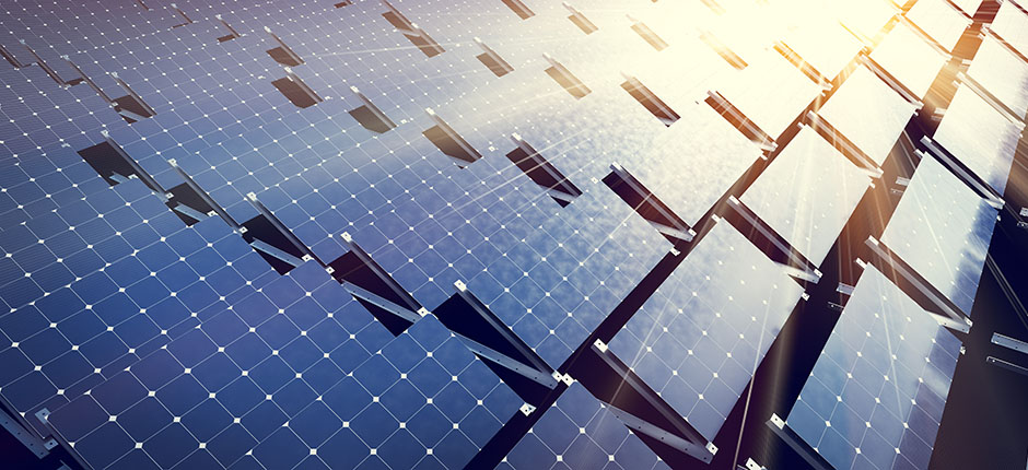 Solar panels array system. Photovoltaic, clean energy technology