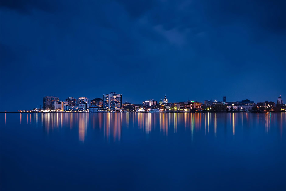 Kingston, Ontario’s skyline night